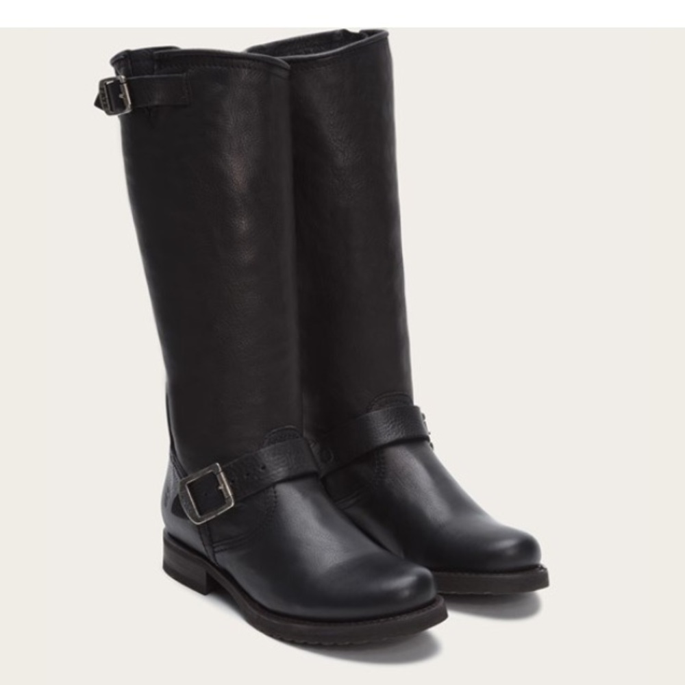 SOLD!!!! tall Veronica slouch heeled buckle boots - Picture 2 of 8